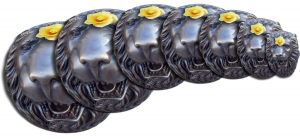 Creation of Lion Car-touche  with Hibiscus: Step 7